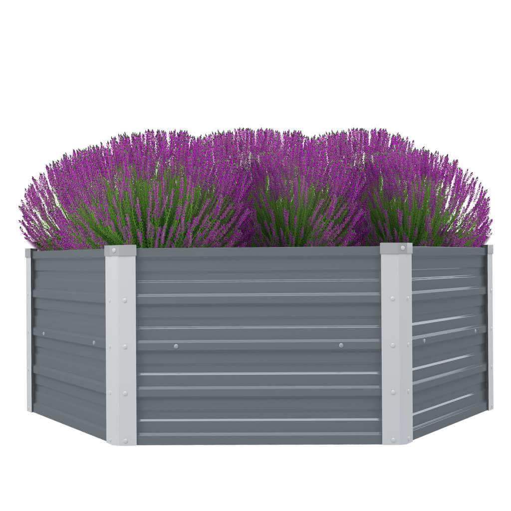 Raised Garden Bed Galvanised Steel Grey - Simple deals