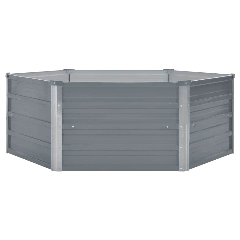 Raised Garden Bed Galvanised Steel Grey - Simple deals
