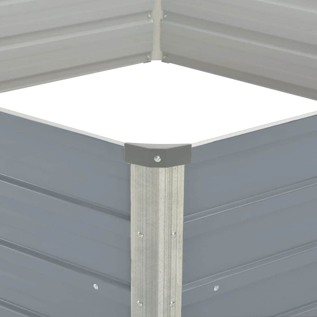 Raised Garden Bed Galvanised Steel Grey - Simple deals