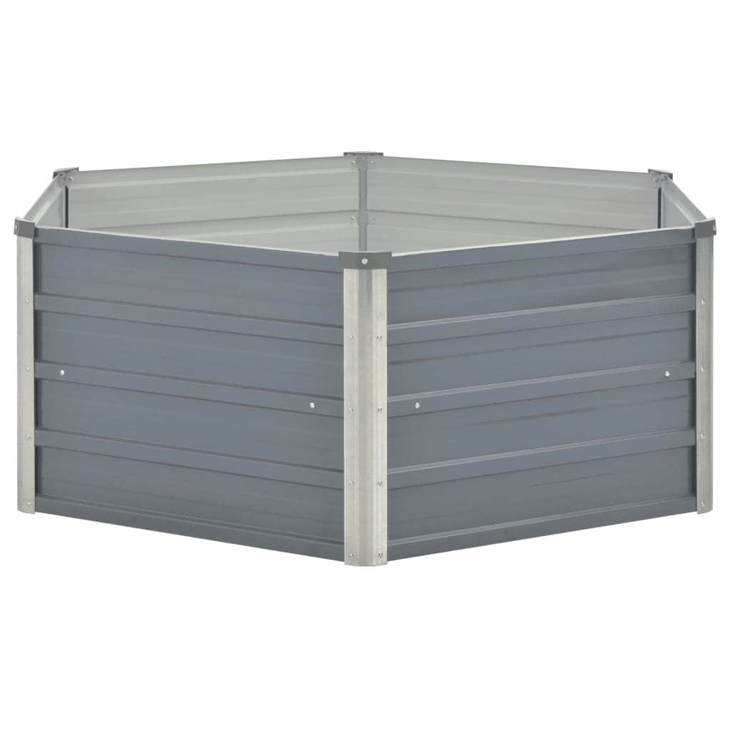 Raised Garden Bed Galvanised Steel Grey - Simple deals