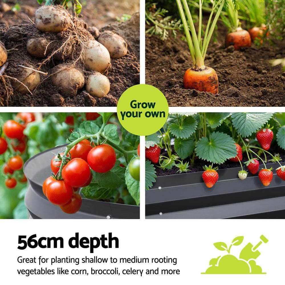 Raised Garden Bed Kit Planter Oval Galvanised Steel
