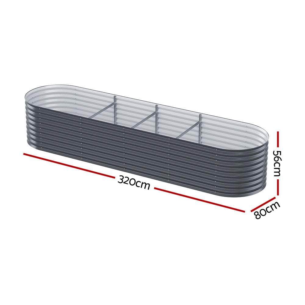 Raised Garden Bed Kit Planter Oval Galvanised Steel