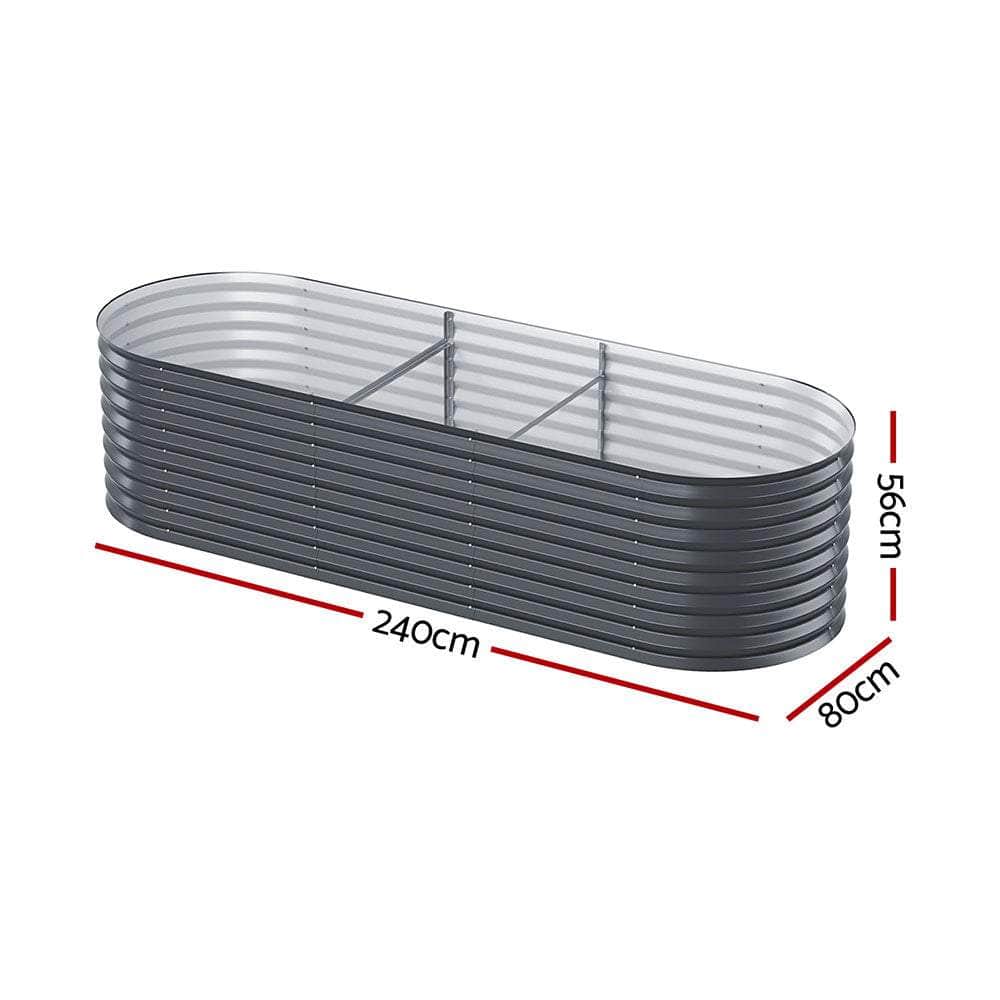 Raised Garden Bed Kit Planter Oval Galvanised Steel