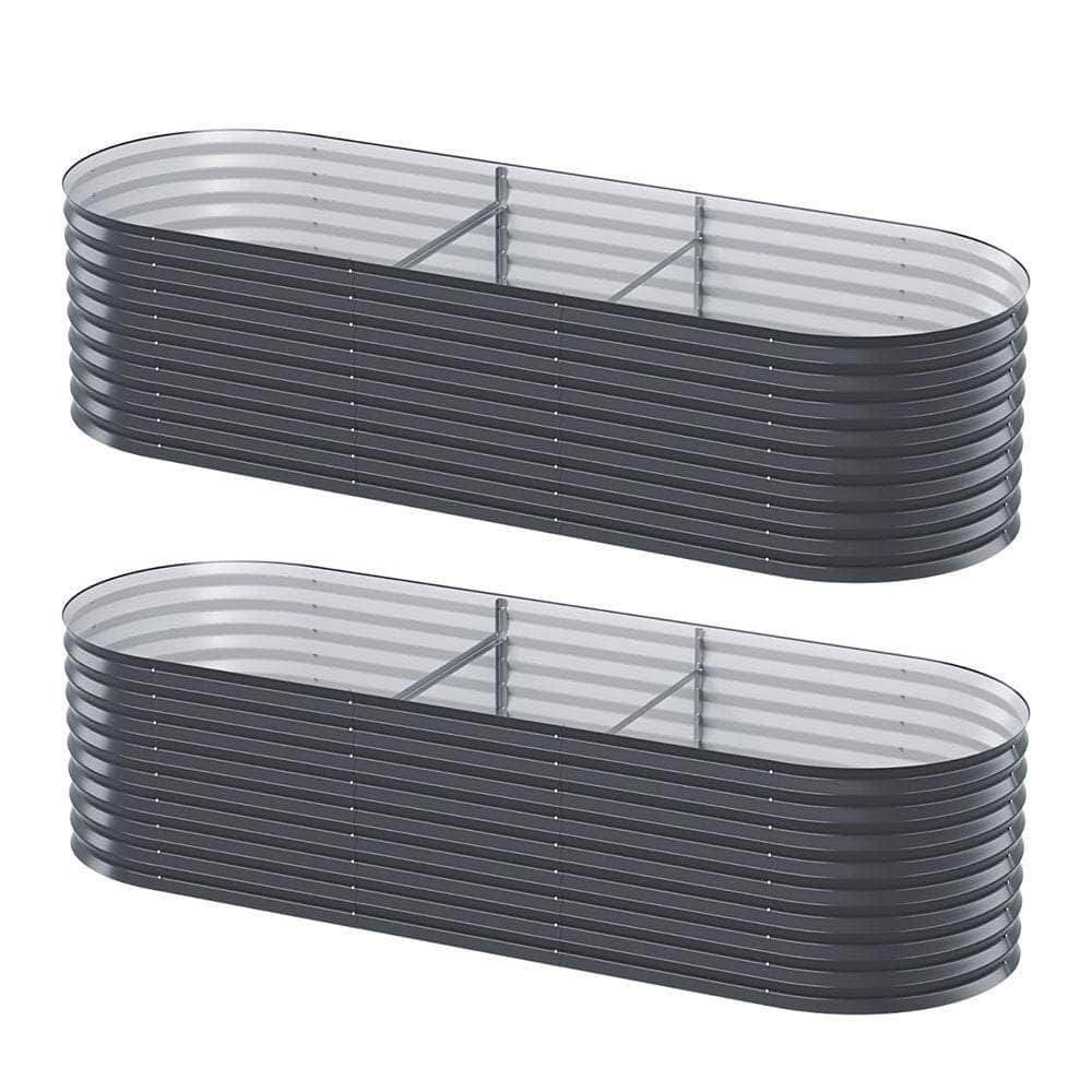 Raised Garden Bed Kit Planter Oval Galvanised Steel