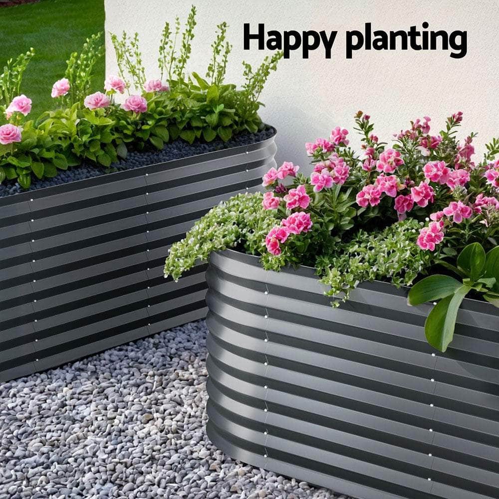 Raised Garden Bed Kit Planter Oval Galvanised Steel