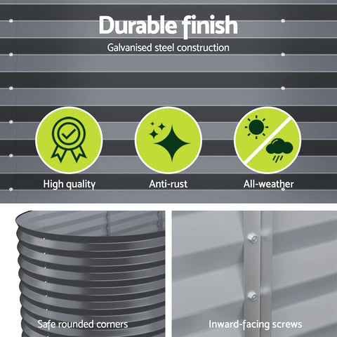 Raised Garden Bed Kit Planter Oval Galvanised Steel