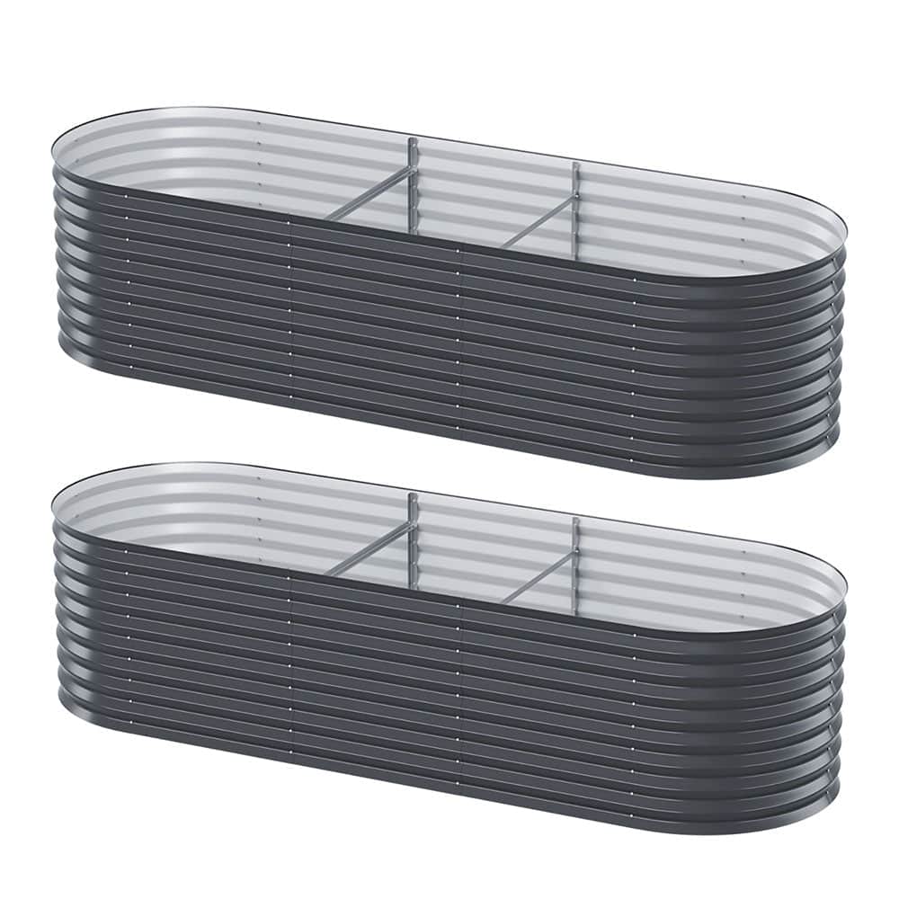 Raised Garden Bed Kit Planter Oval Galvanised Steel