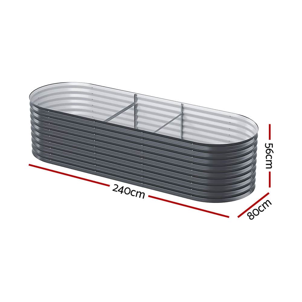 Raised Garden Bed Kit Planter Oval Galvanised Steel