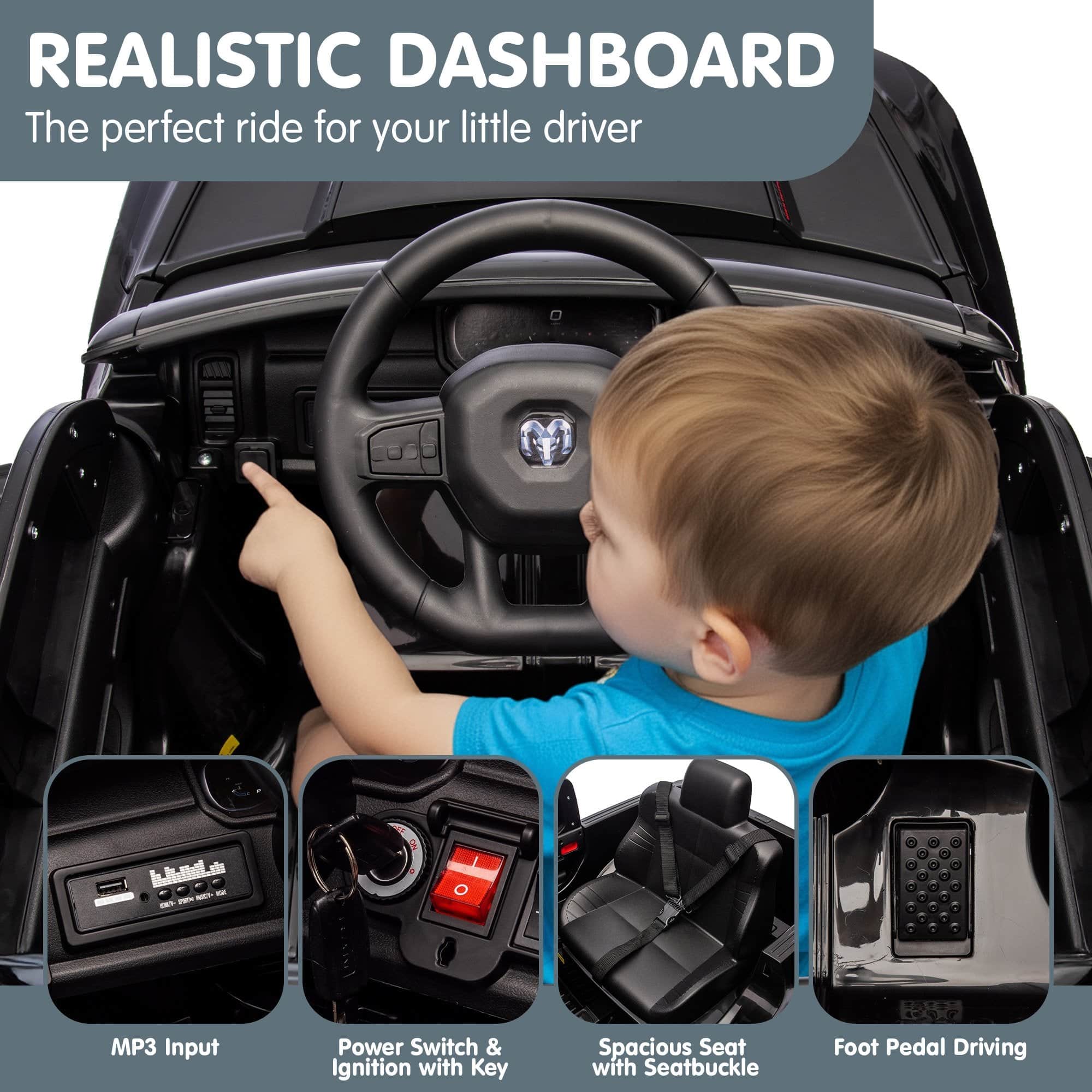 Ram 1500 Rho Kids Electric Ride On Car With Remote Control King Size