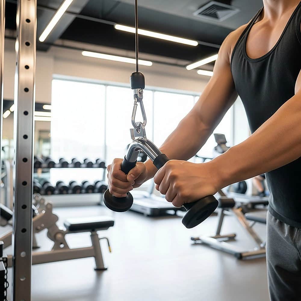 Randy & Travis Rubber-Coated Tricep Pushdown Bar Attachment