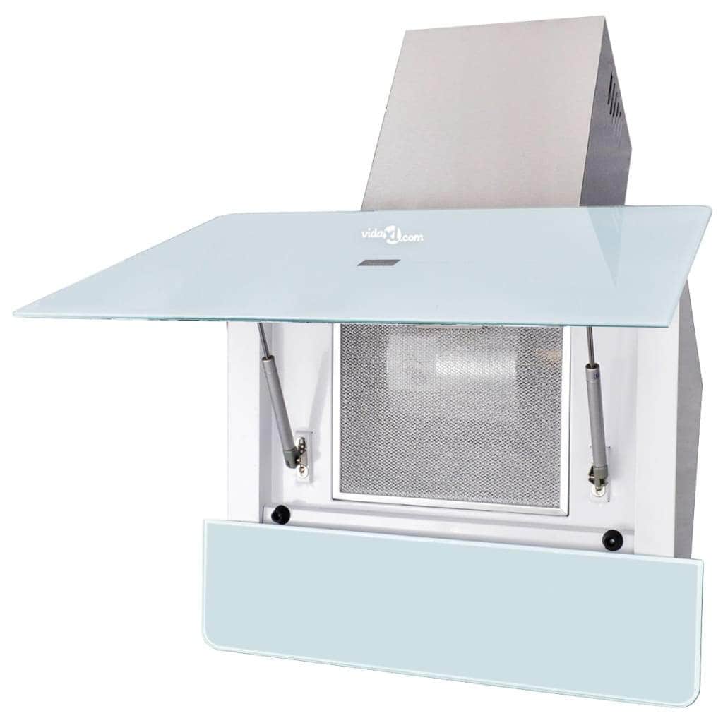 Range Hood Tempered Glass White 600 mm