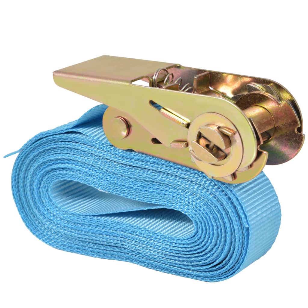 Ratchet Tie Down Straps 4 pcs 0.8 Tonnes Blue