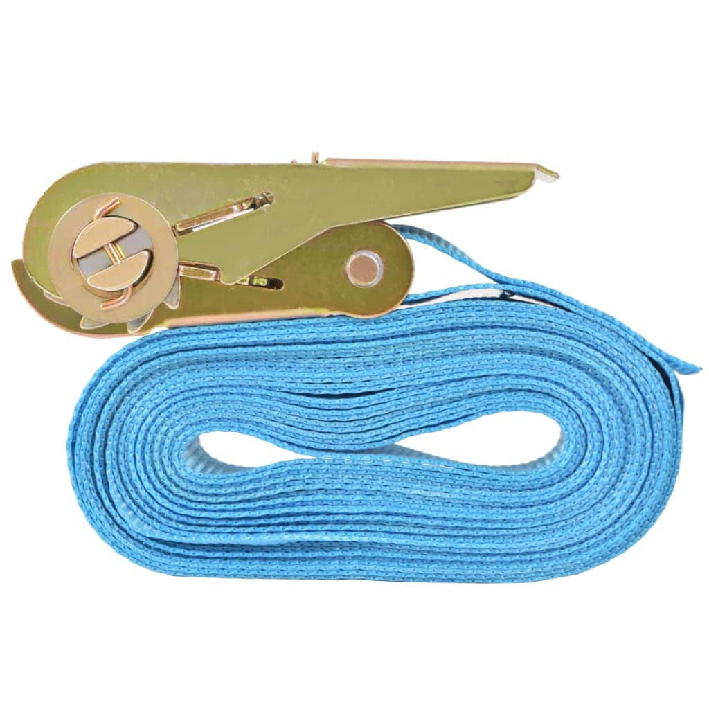 Ratchet Tie Down Straps 4 pcs 0.8 Tonnes Blue