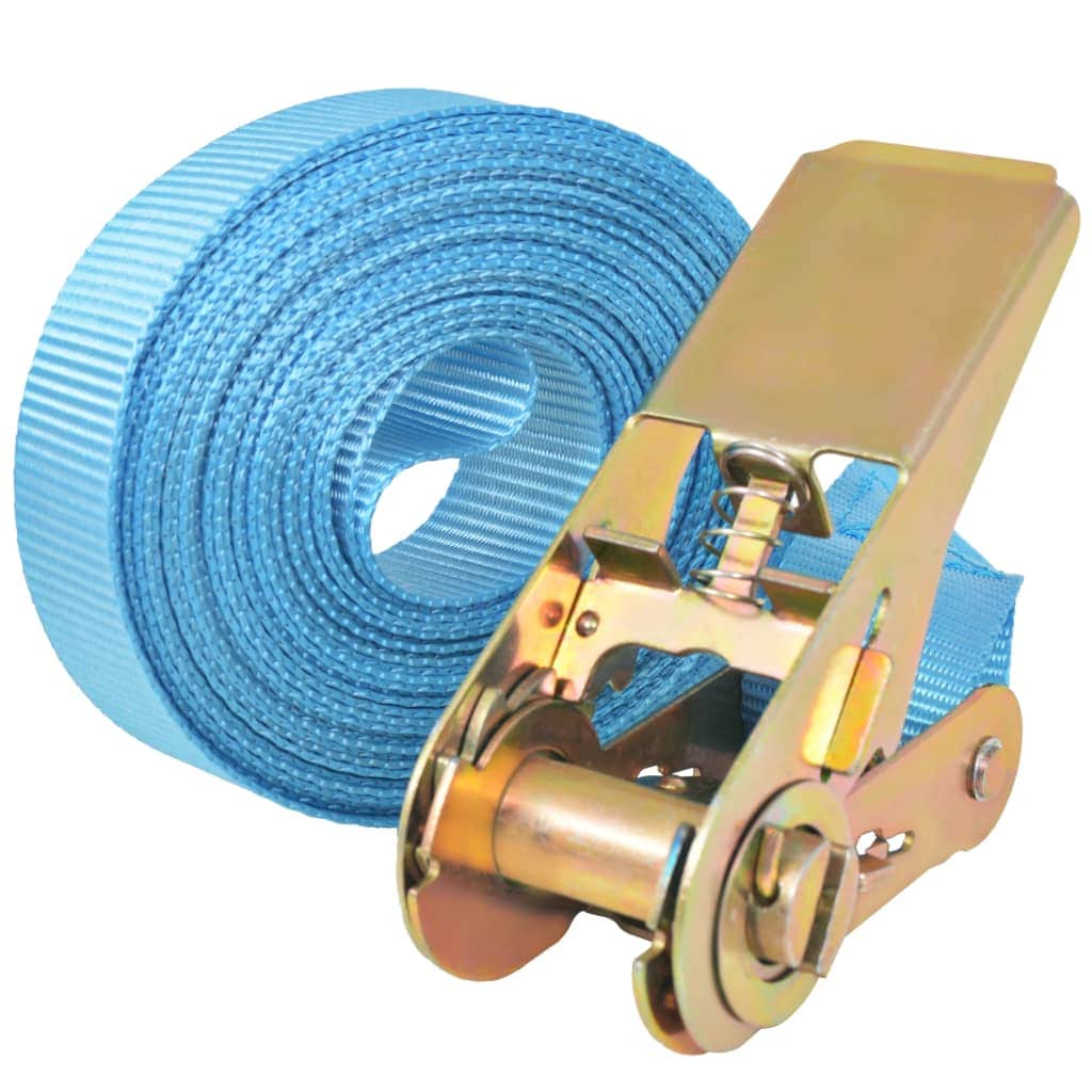 Ratchet Tie Down Straps 4 pcs 0.8 Tonnes Blue
