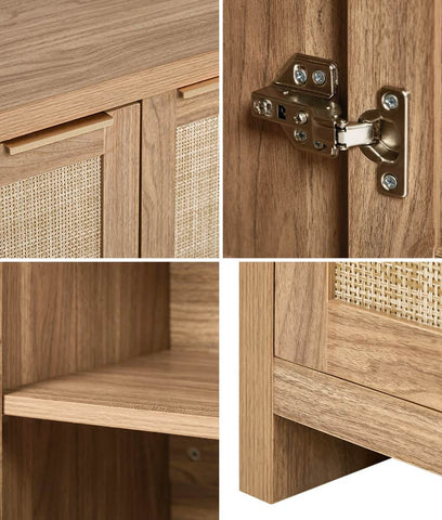 Rattan Buffet Sideboard Storage Cabinet for Kitchen & Hallway Table