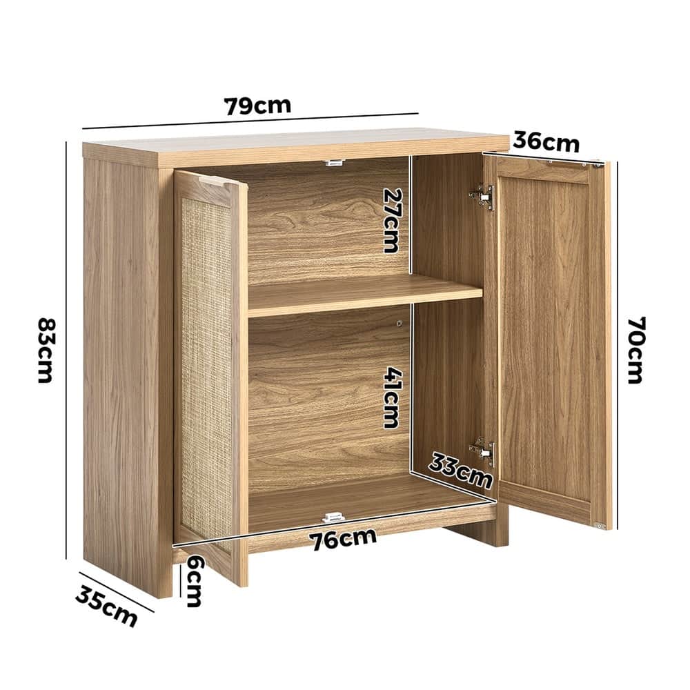 Rattan Buffet Sideboard Storage Cabinet for Kitchen & Hallway Table