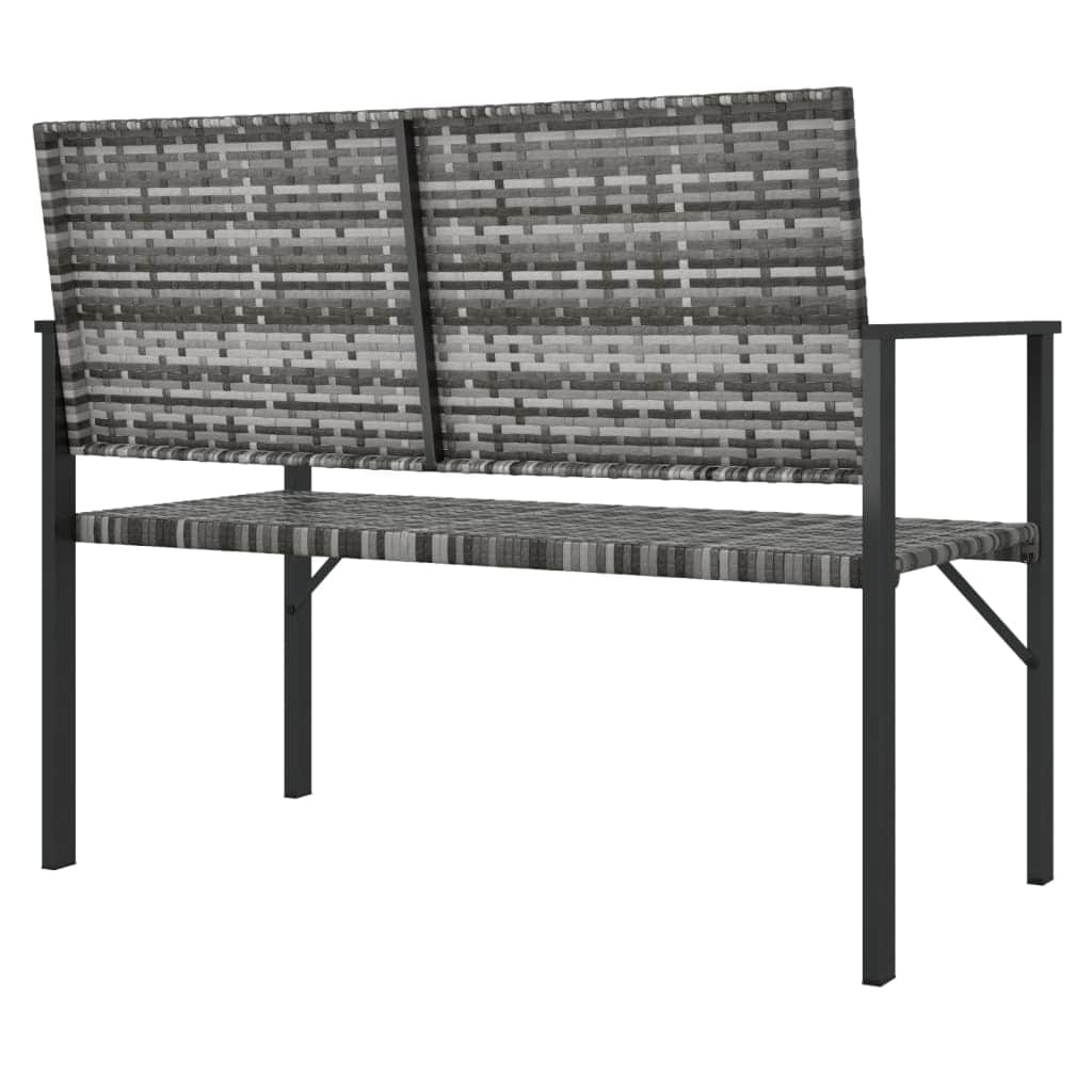 Rattan Harmony Duo: Grey 2-Seater Garden Bench