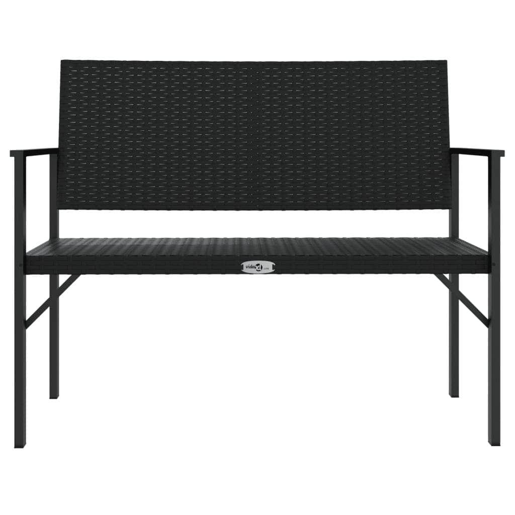 Rattan Majesty: Black 2-Seater Garden Bench