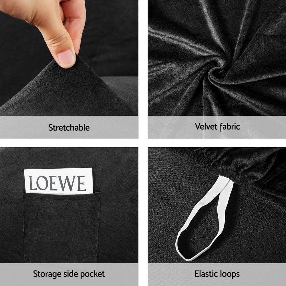 Recliner Chair Covers 1 Seater Velvet