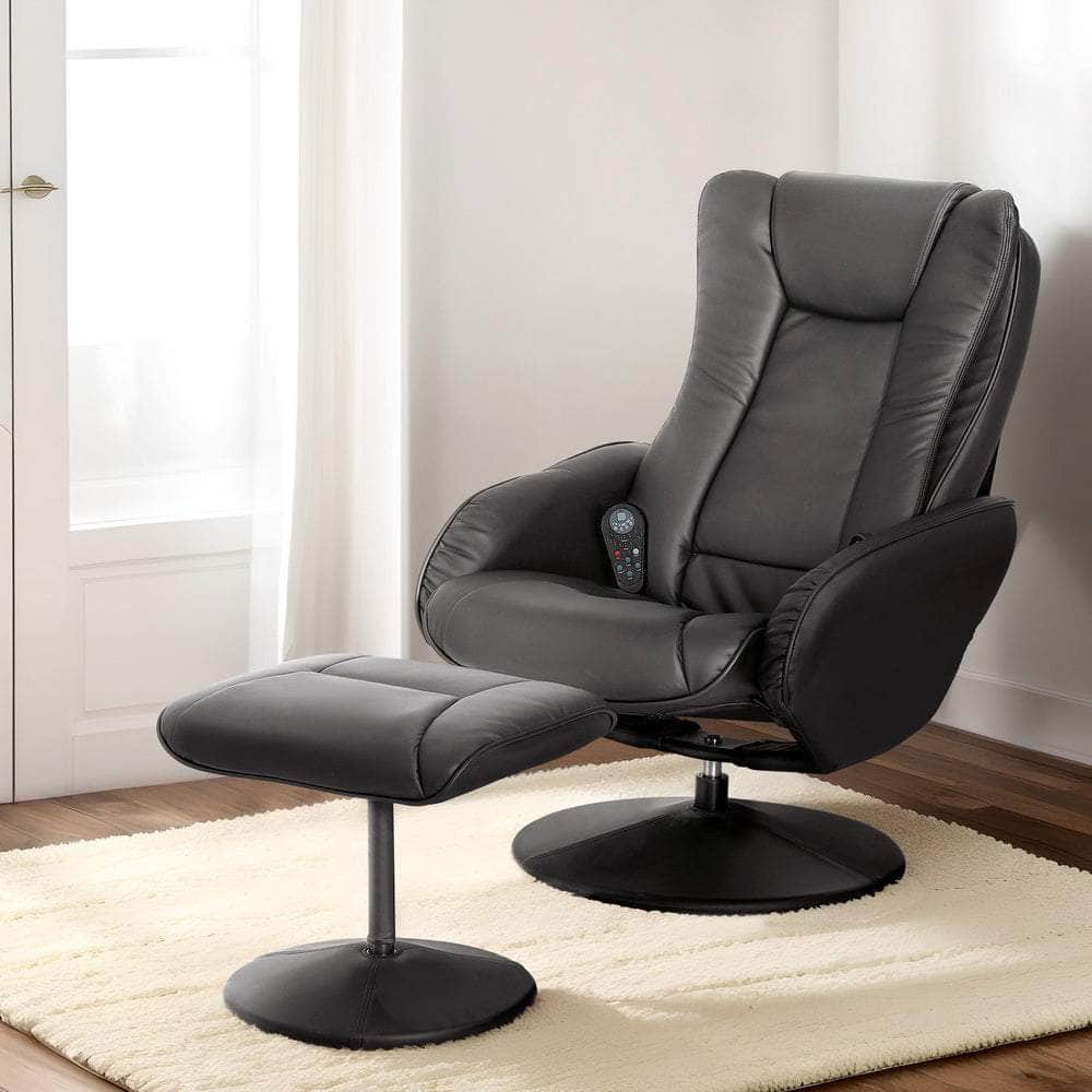 Recliner Chair Electric Heated Massage Chairs Leather Cobble