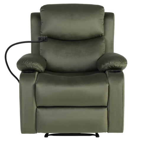 Recliner Chair Heated Massage Chair with Phone Holder Velvet