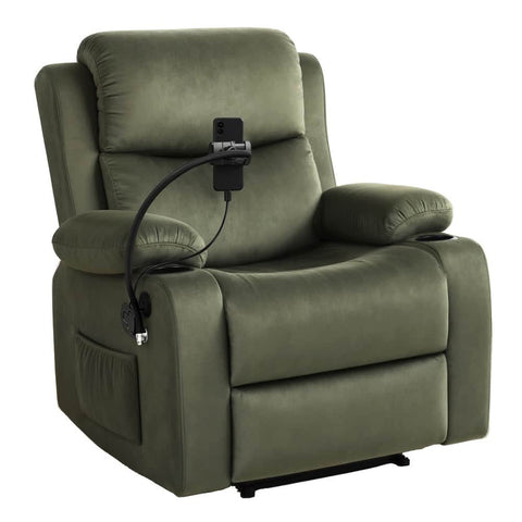 Recliner Chair Heated Massage Chair with Phone Holder Velvet