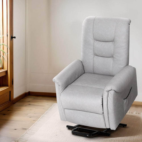 Recliner Chair Lift Assist Chair Grey Leather