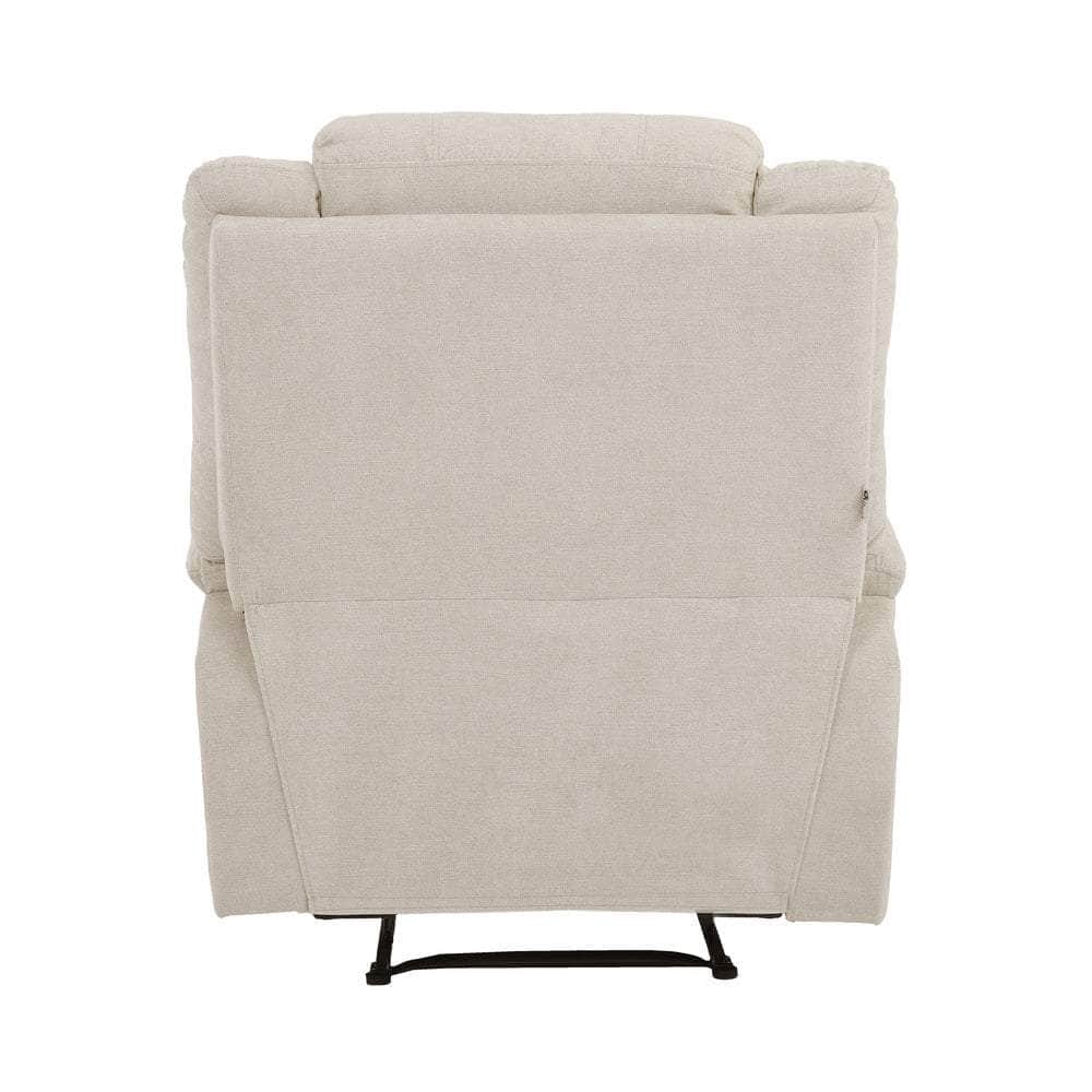 Recliner Chair Padded Lounge With Side Pocket Polyester Grey & Beige