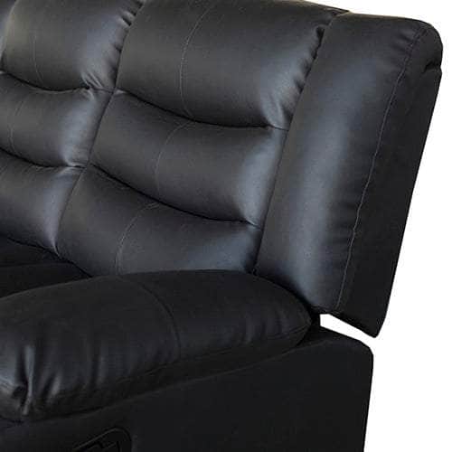 Recliner Sofa In Faux Leather Lounge Couch In Black