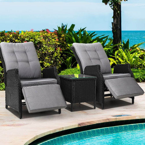 Recliner Sun lounge Chairs Patio Wicker Sofa