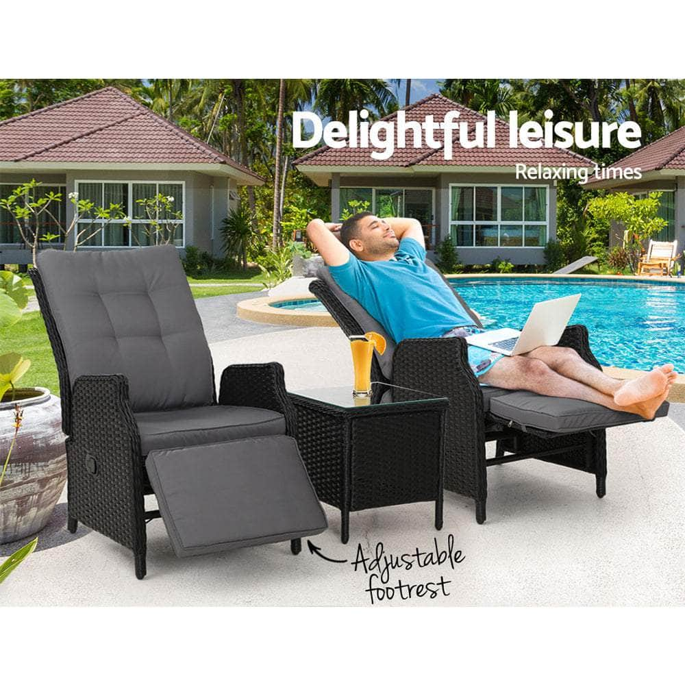 Recliner Sun lounge Chairs Patio Wicker Sofa