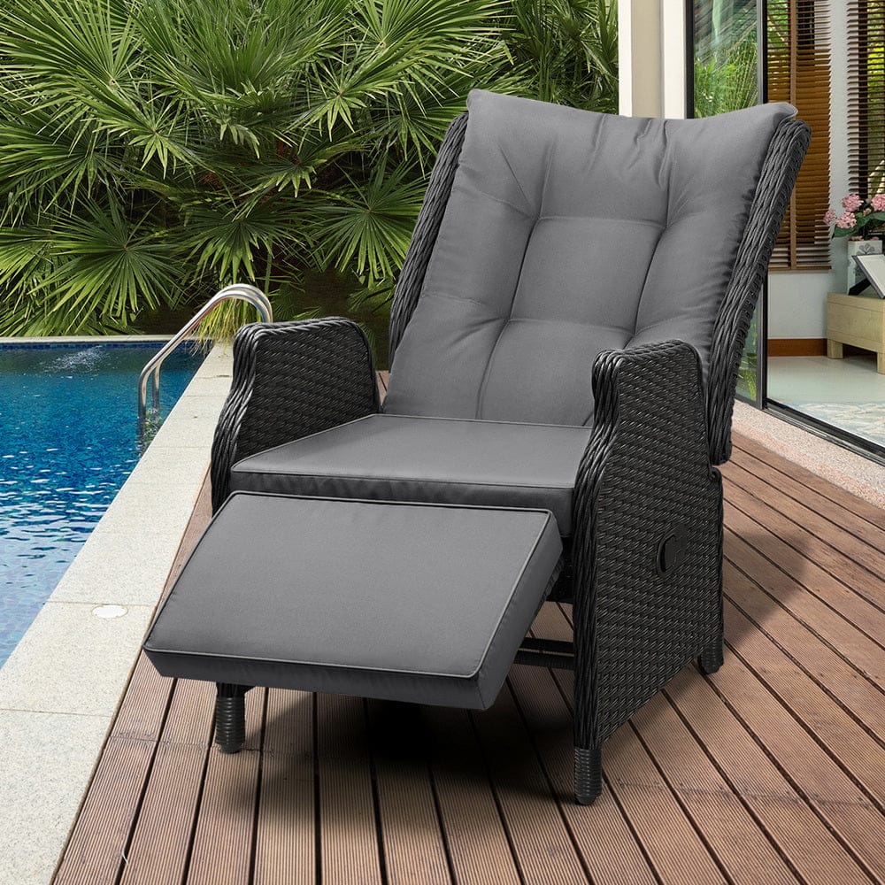 Experience Ultimate Comfort with Our Stylish Beach Chair Recliners-Black\Grey, Black colour - photo 26