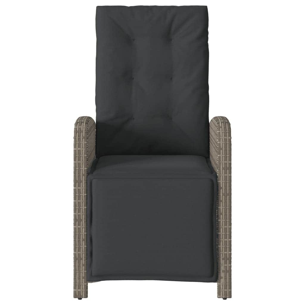 Reclining Garden Chair with Footrest Poly Rattan | Outdoor Chairs