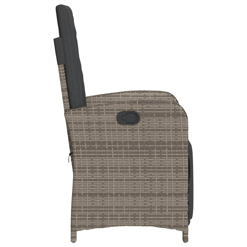 Reclining Garden Chair with Footrest Poly Rattan | Rattan finish