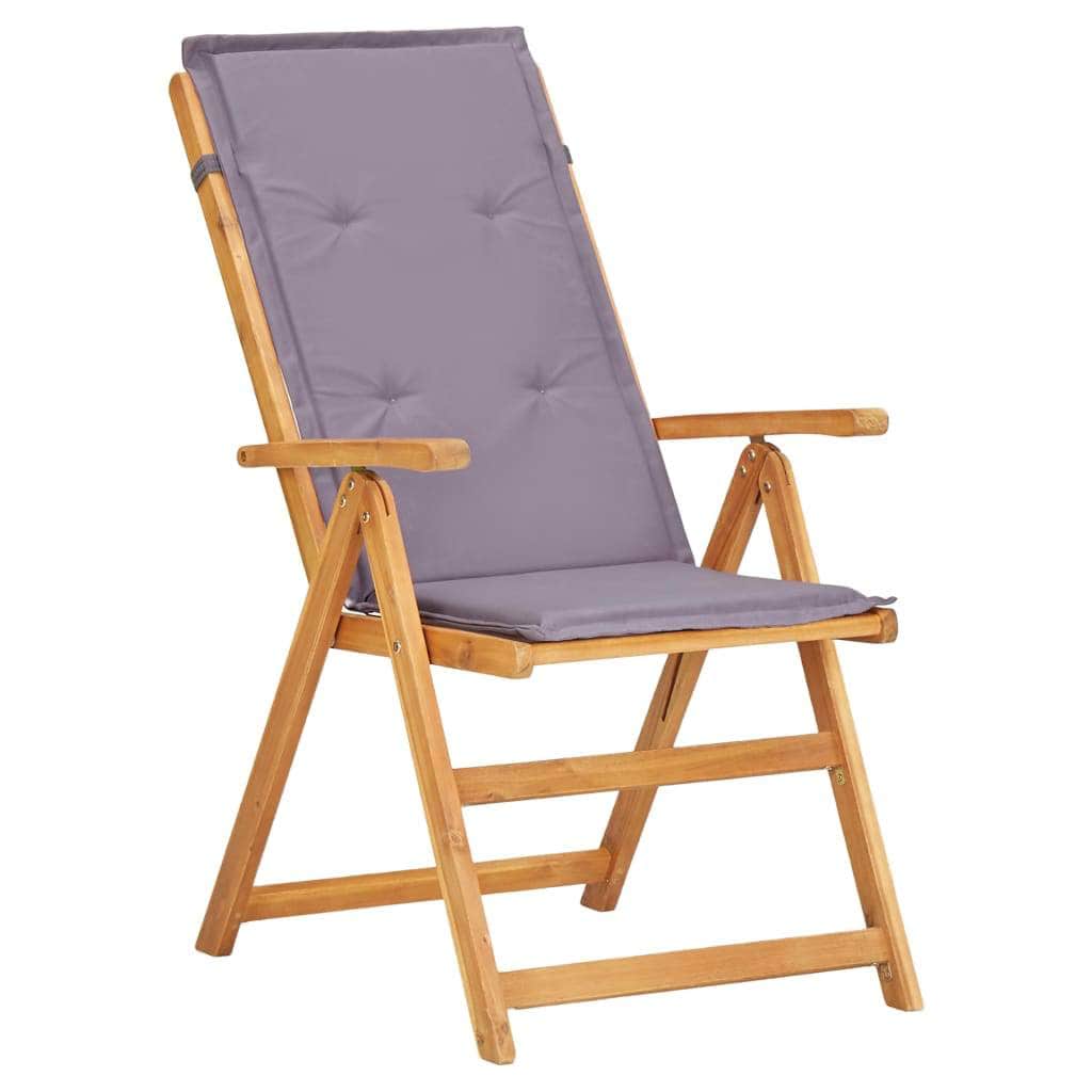 Reclining Garden Chairs 2 pcs Brown Solid Acacia Wood