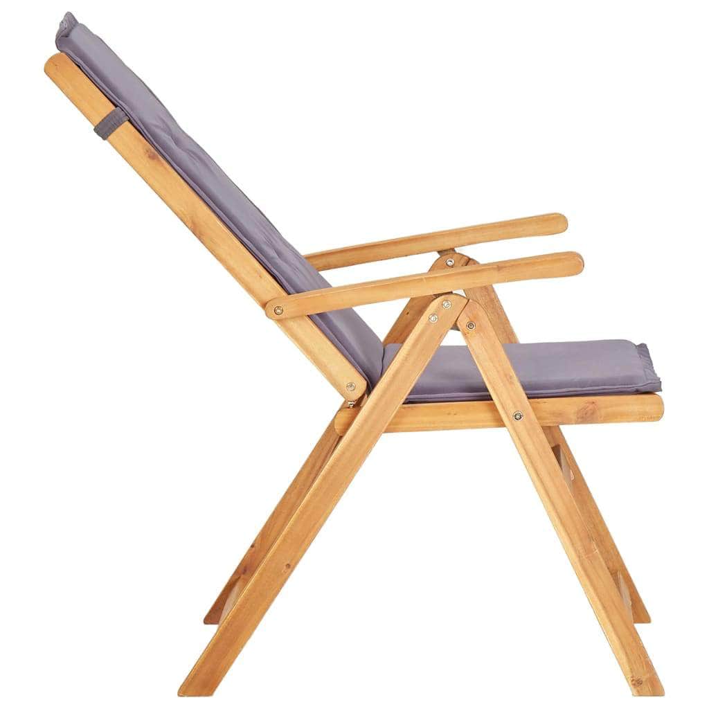 Reclining Garden Chairs 2 pcs Brown Solid Acacia Wood