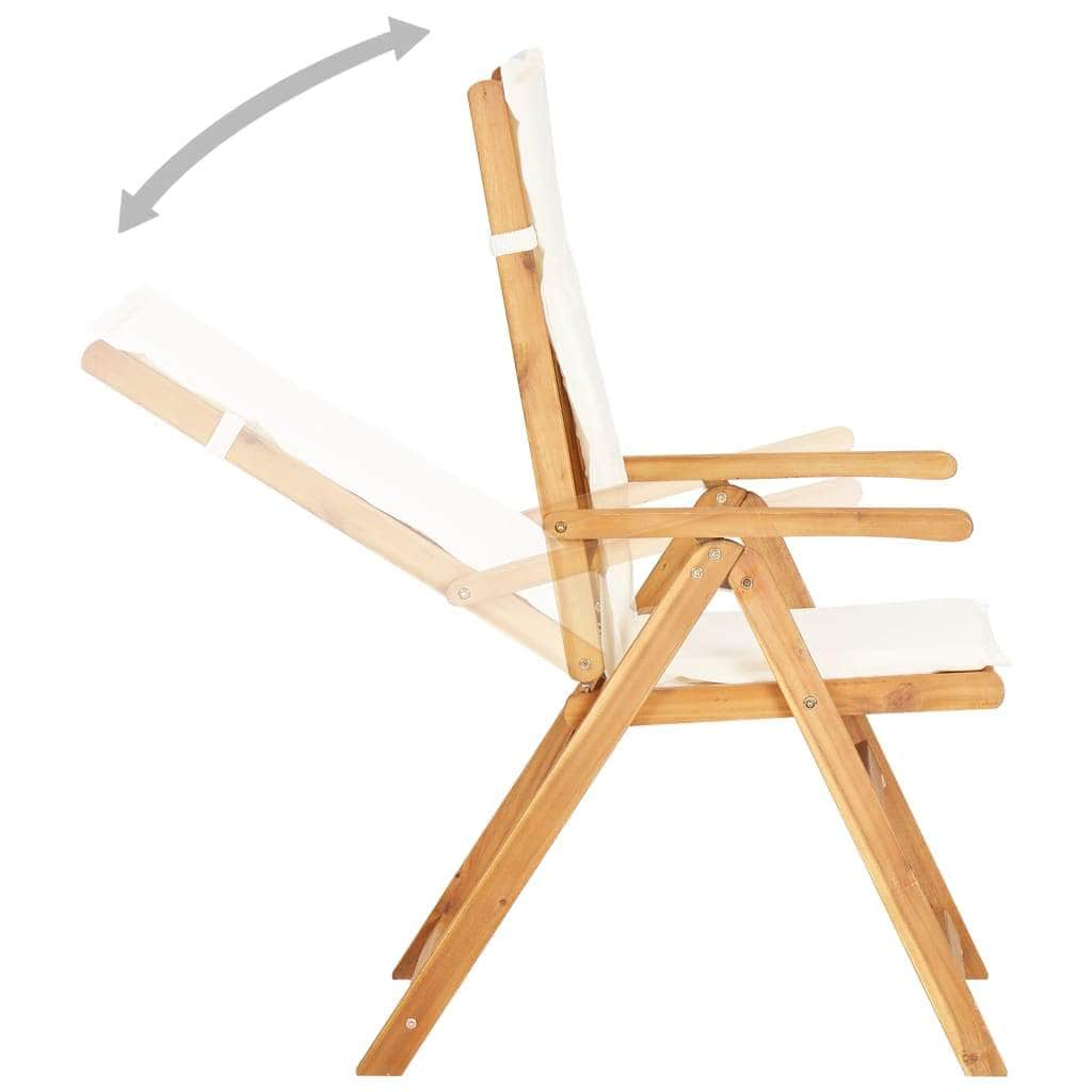 Reclining Garden Chairs 2 pcs Brown Solid Acacia Wood