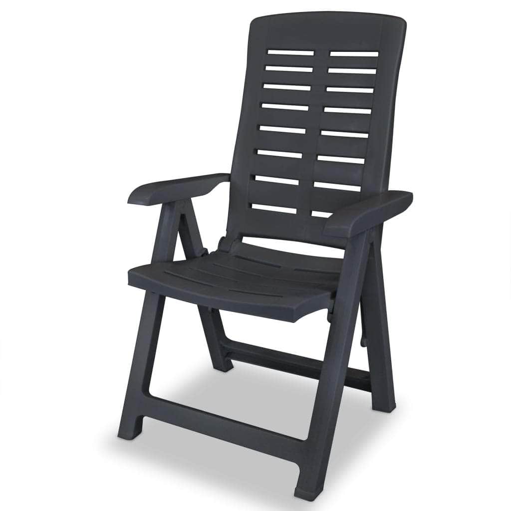 Reclining Garden Chairs 2 pcs Plastic Anthracite - Simple deals