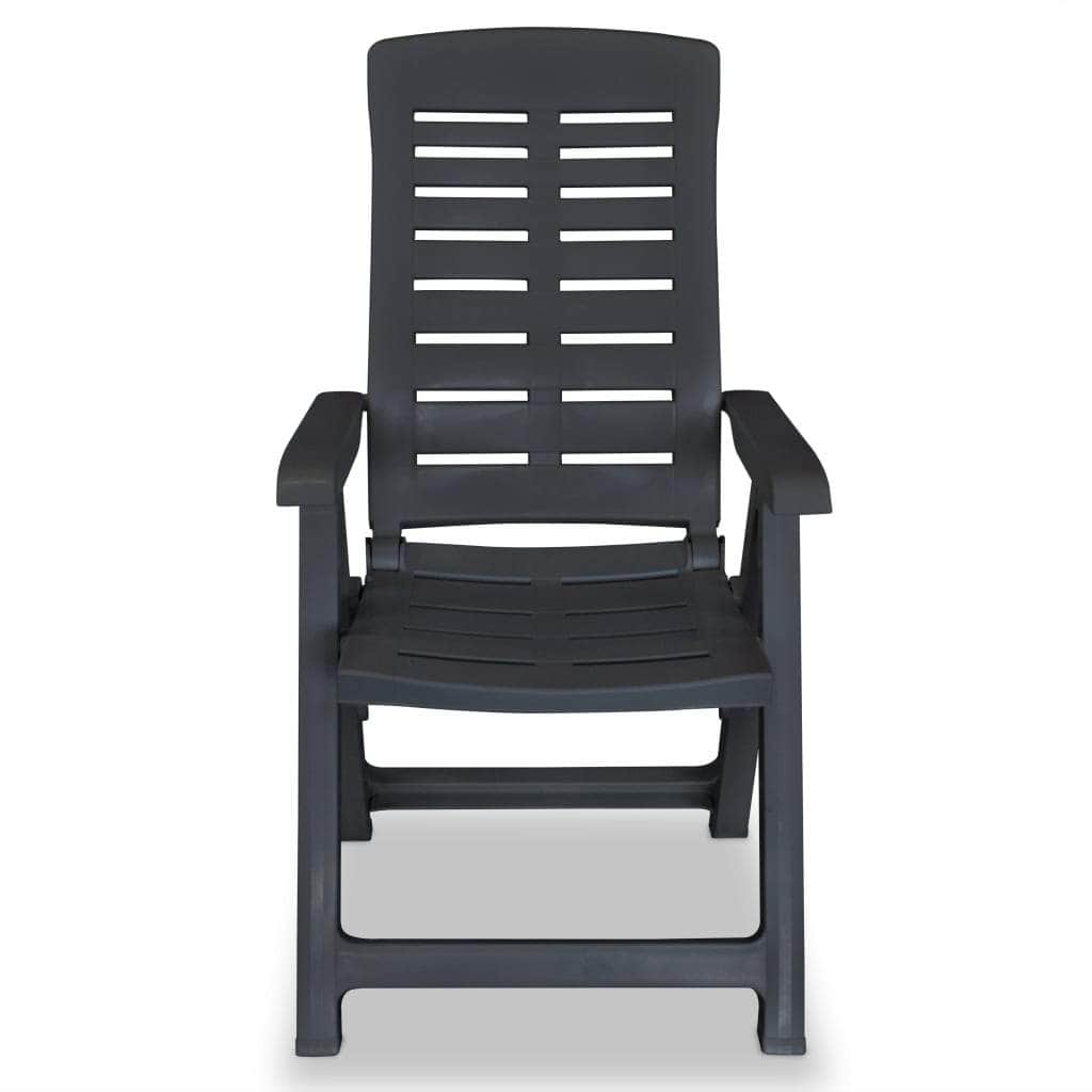 Reclining Garden Chairs 2 pcs Plastic Anthracite - Simple deals