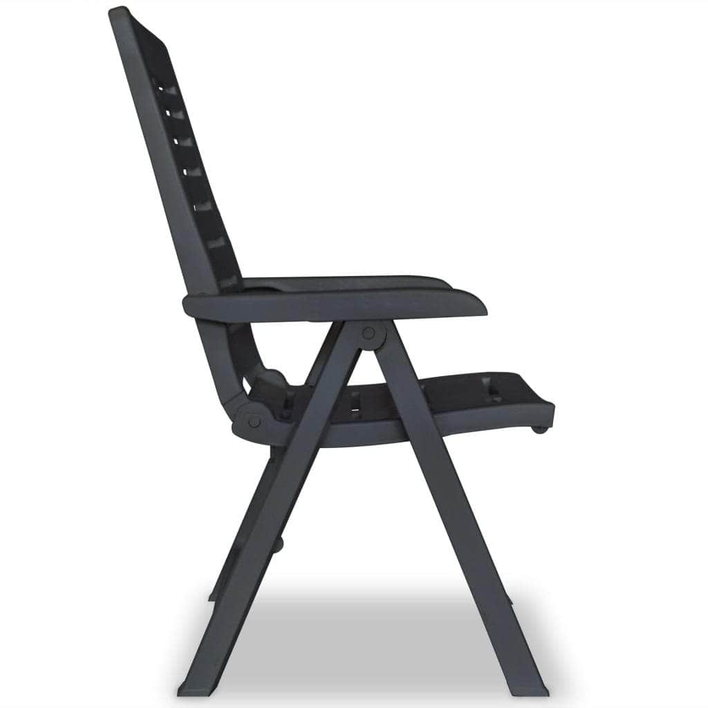 Reclining Garden Chairs 2 pcs Plastic Anthracite - Simple deals