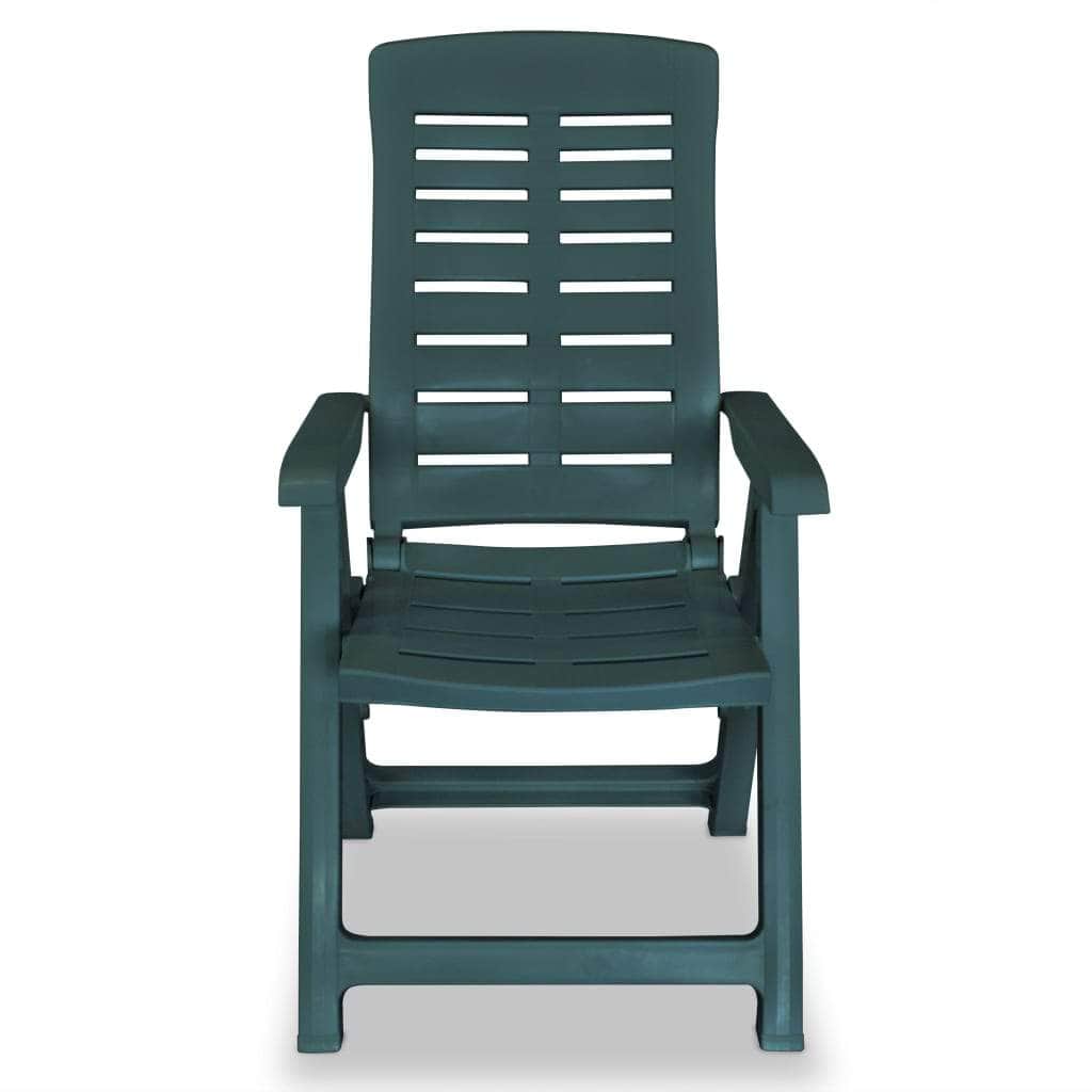 Reclining Garden Chairs 2 pcs Plastic Green - Simple deals