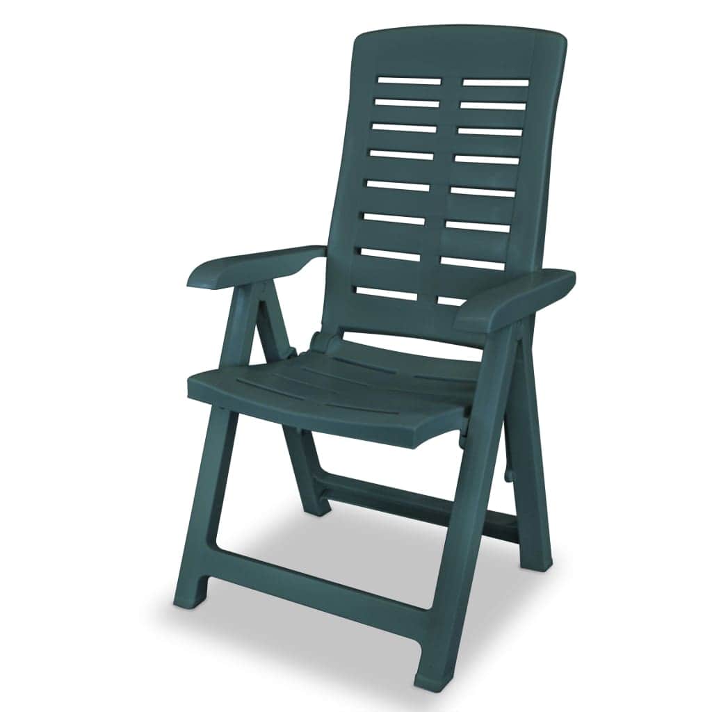 Reclining Garden Chairs 2 pcs Plastic Green - Simple deals