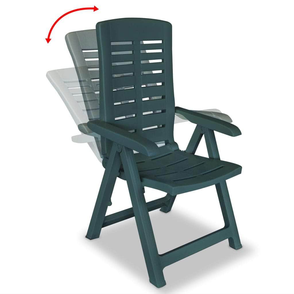 Reclining Garden Chairs 2 pcs Plastic Green - Simple deals