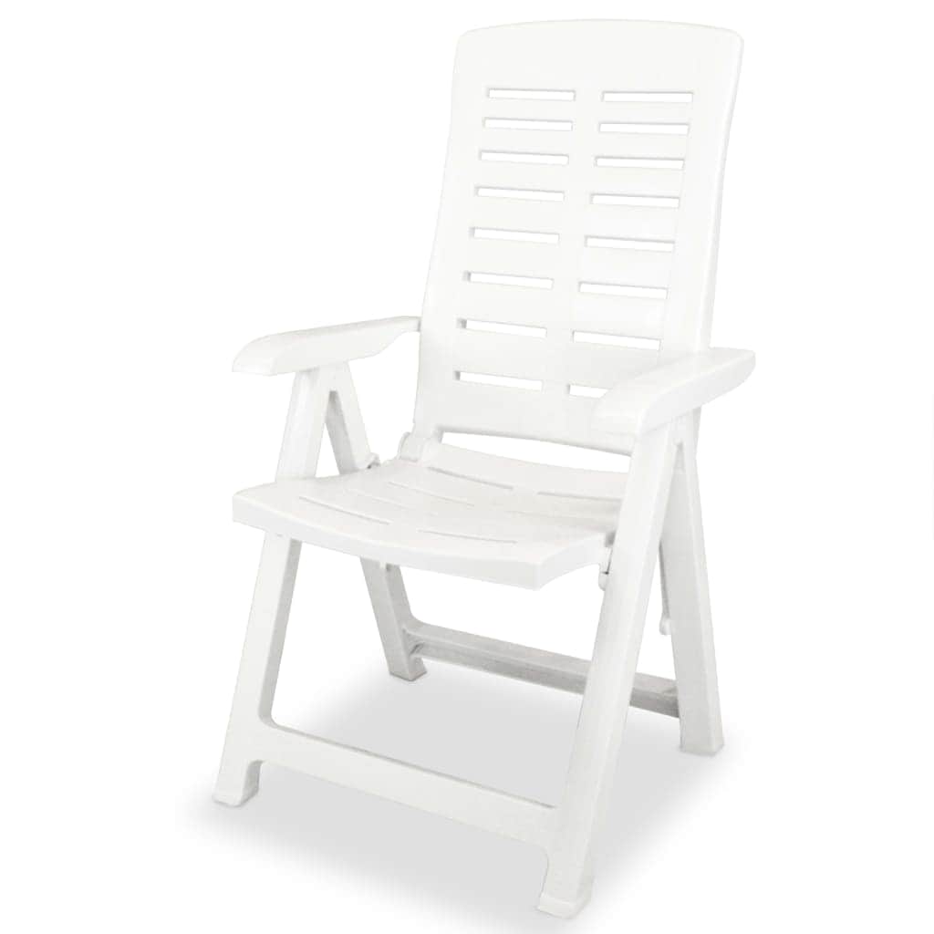 Reclining Garden Chairs 2 pcs Plastic White - Simple deals