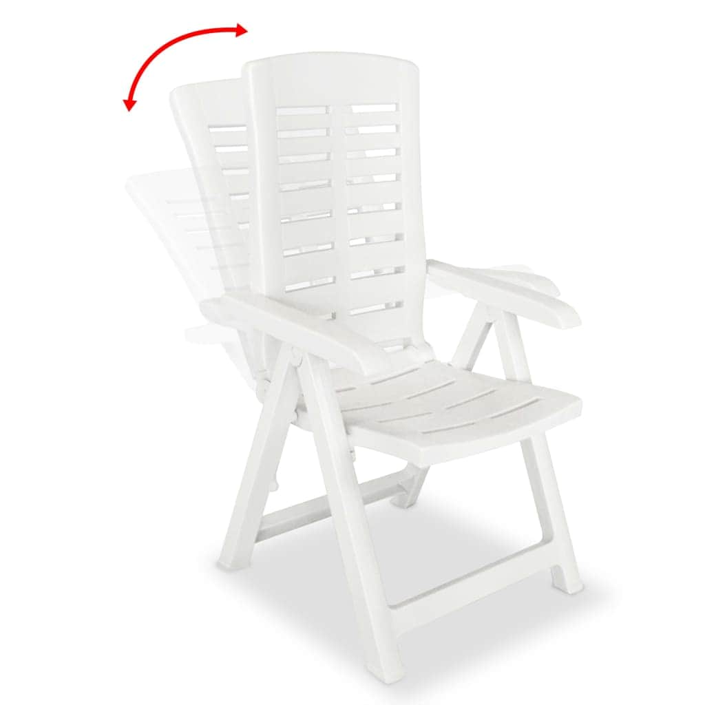 Reclining Garden Chairs 2 pcs Plastic White - Simple deals