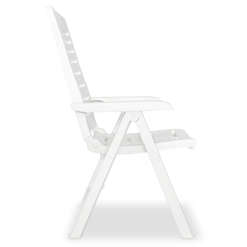 Reclining Garden Chairs 2 pcs Plastic White - Simple deals