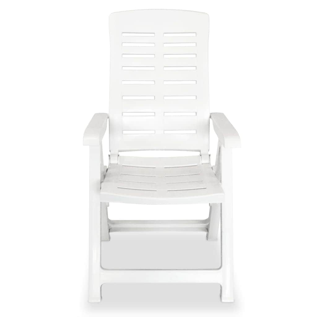 Reclining Garden Chairs 2 pcs Plastic White - Simple deals