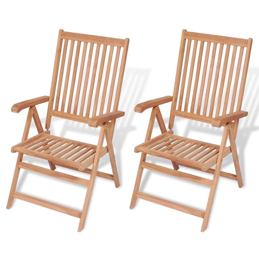 Reclining Garden Chairs 2 pcs Solid Teak Wood - Simple deals