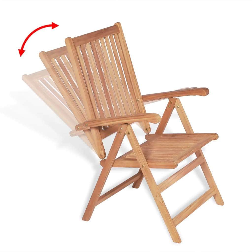 Reclining Garden Chairs 2 pcs Solid Teak Wood - Simple deals