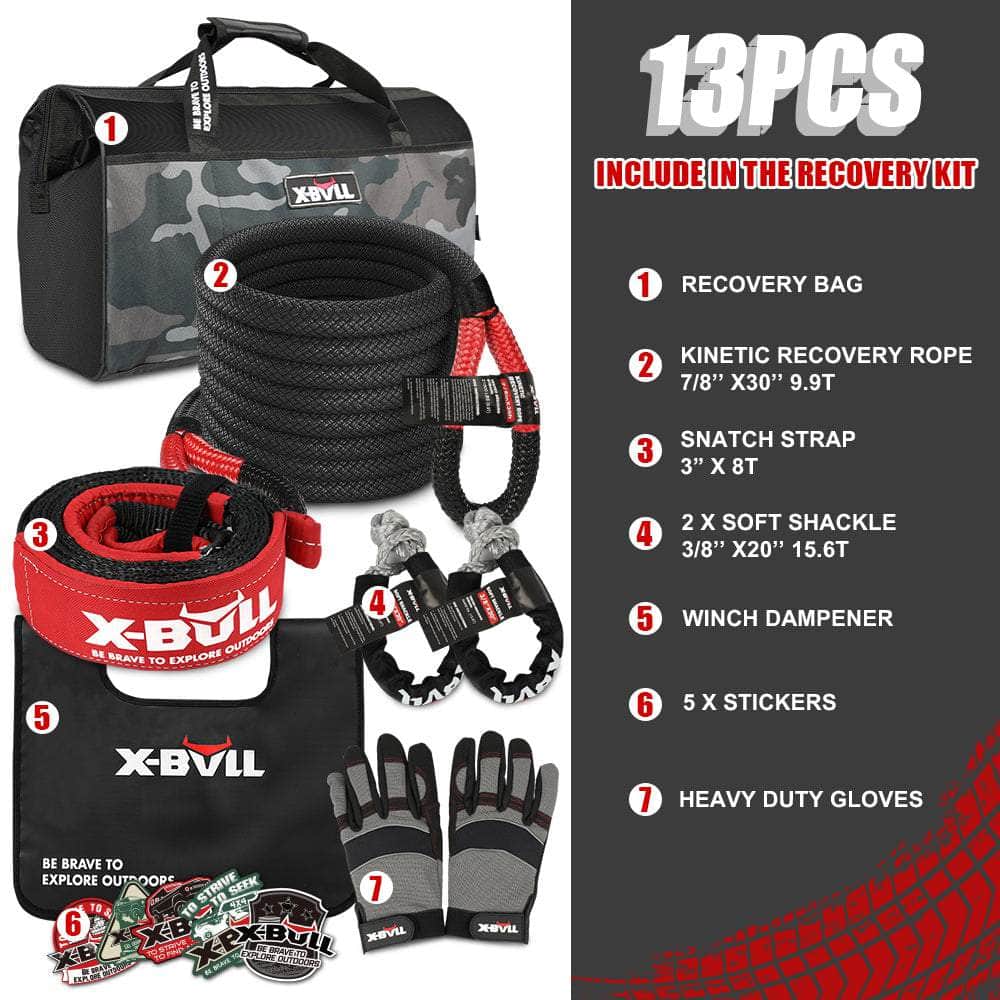 Recovery Kit Kinetic Recovery Rope Snatch Strap, 2PCS Tracks 4WD Gen2.0
